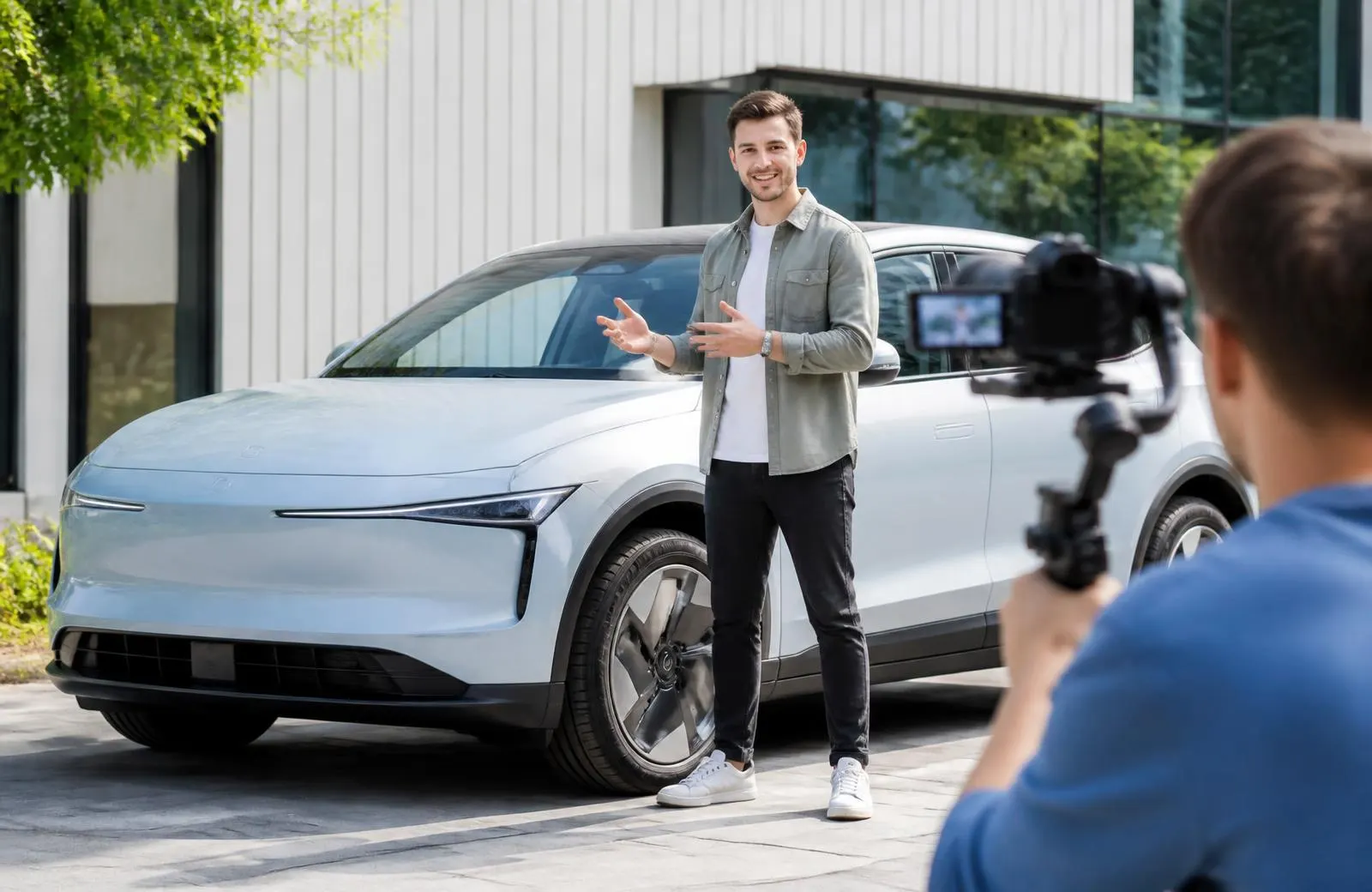 Creator-Setup bei einem Dreh für eine Marke aus dem Bereich Automobil
