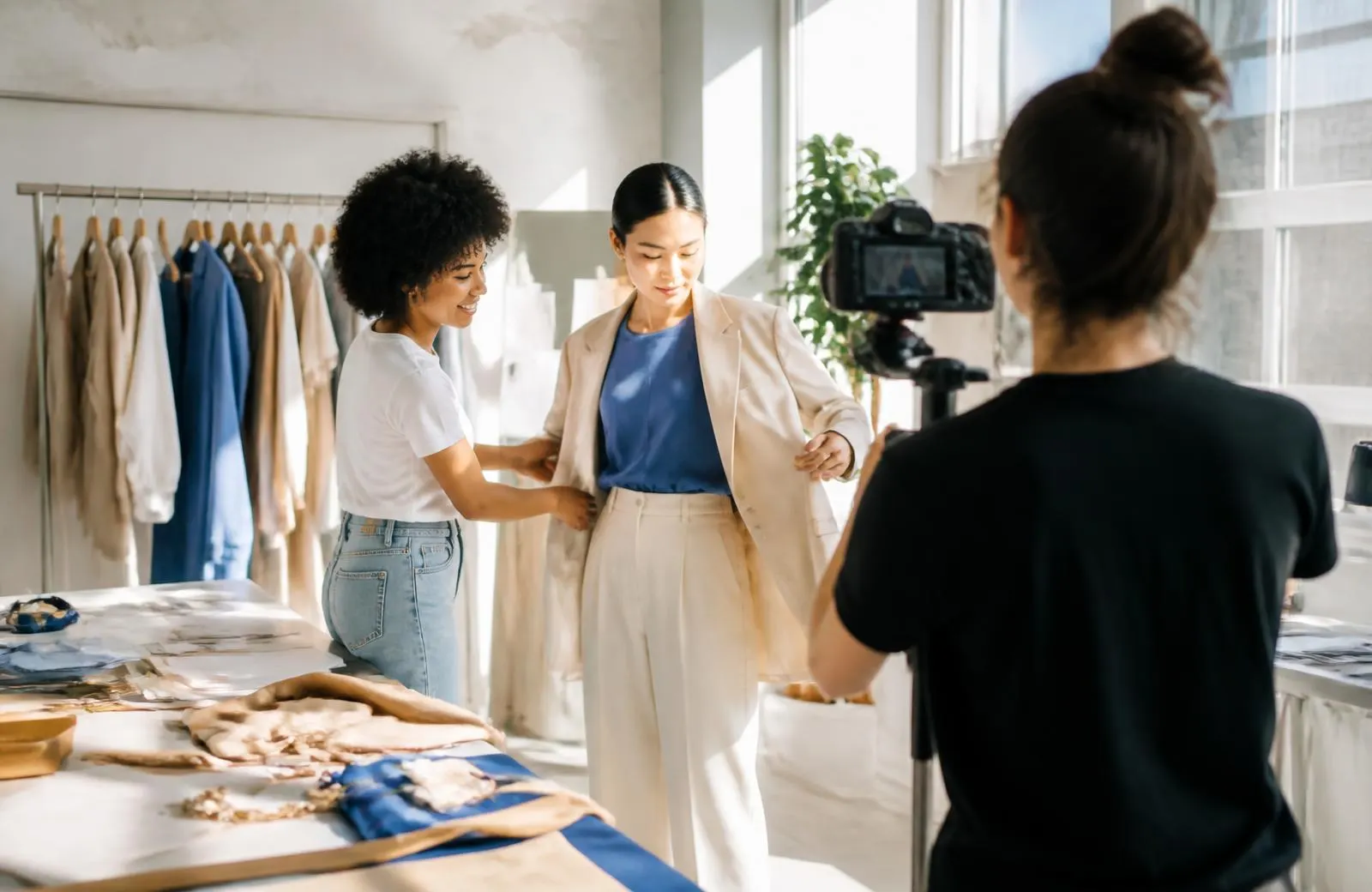 Creator-Setup bei einem Dreh für eine Marke aus dem Bereich Fashion