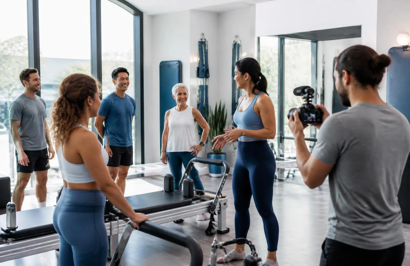 Creator-Setup bei einem Dreh für eine Marke aus dem Bereich Fitnessstudios