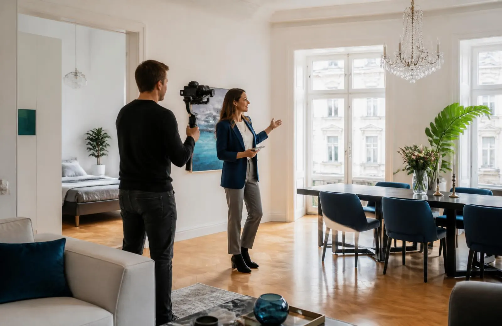 Creator-Setup bei einem Dreh für eine Marke aus dem Bereich Immobilien