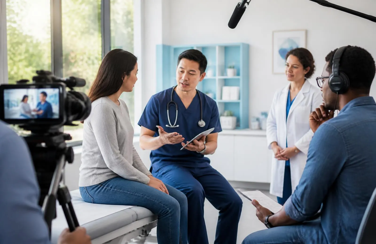 Creator-Setup bei einem Dreh für eine Marke aus dem Bereich Kliniken