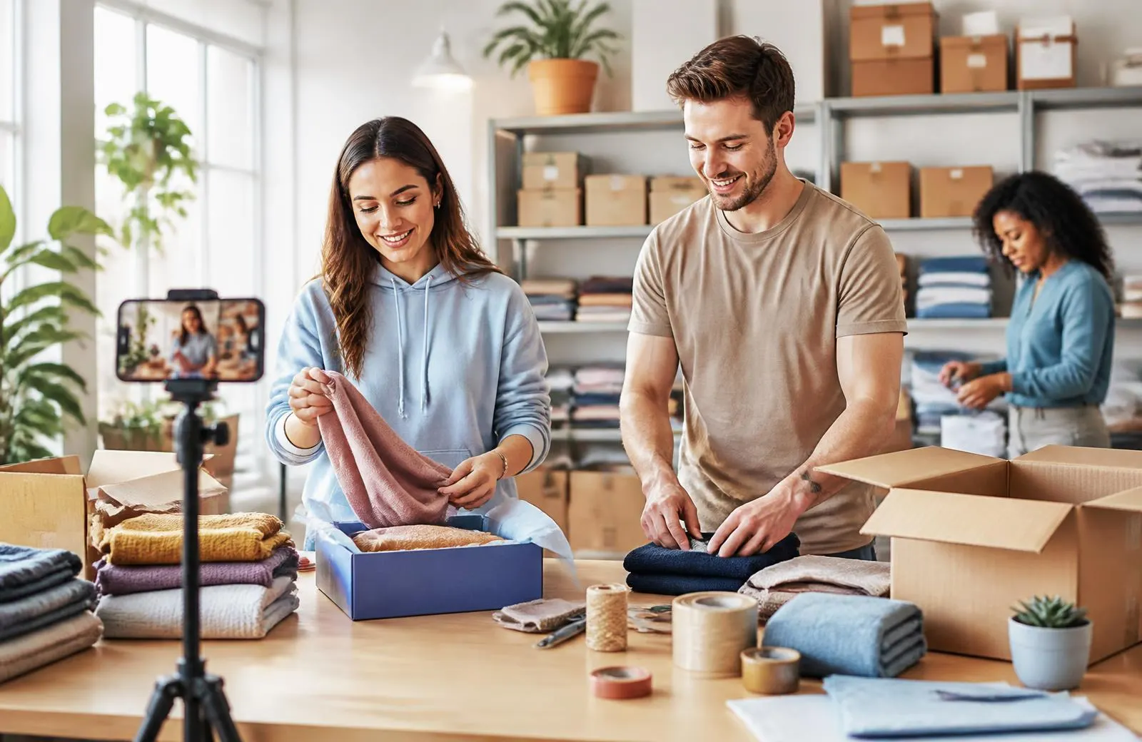Creator-Setup bei einem Dreh für eine Marke aus dem Bereich Online Shops