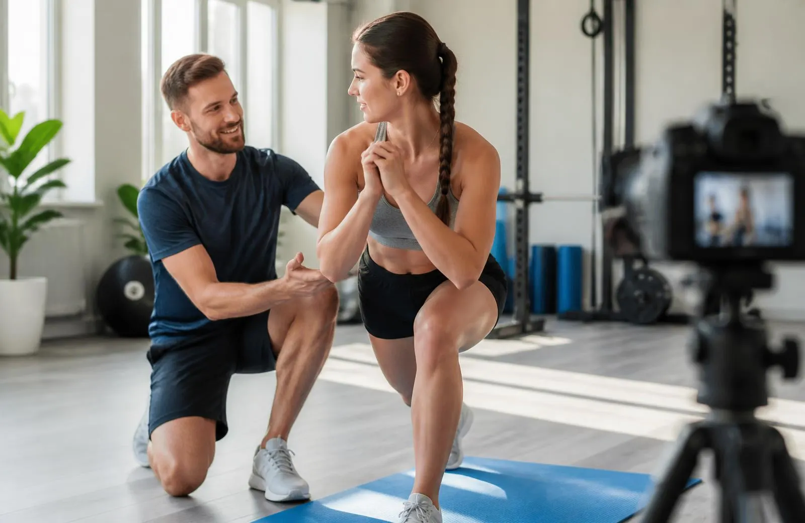 Creator-Setup bei einem Dreh für eine Marke aus dem Bereich Personal Trainer