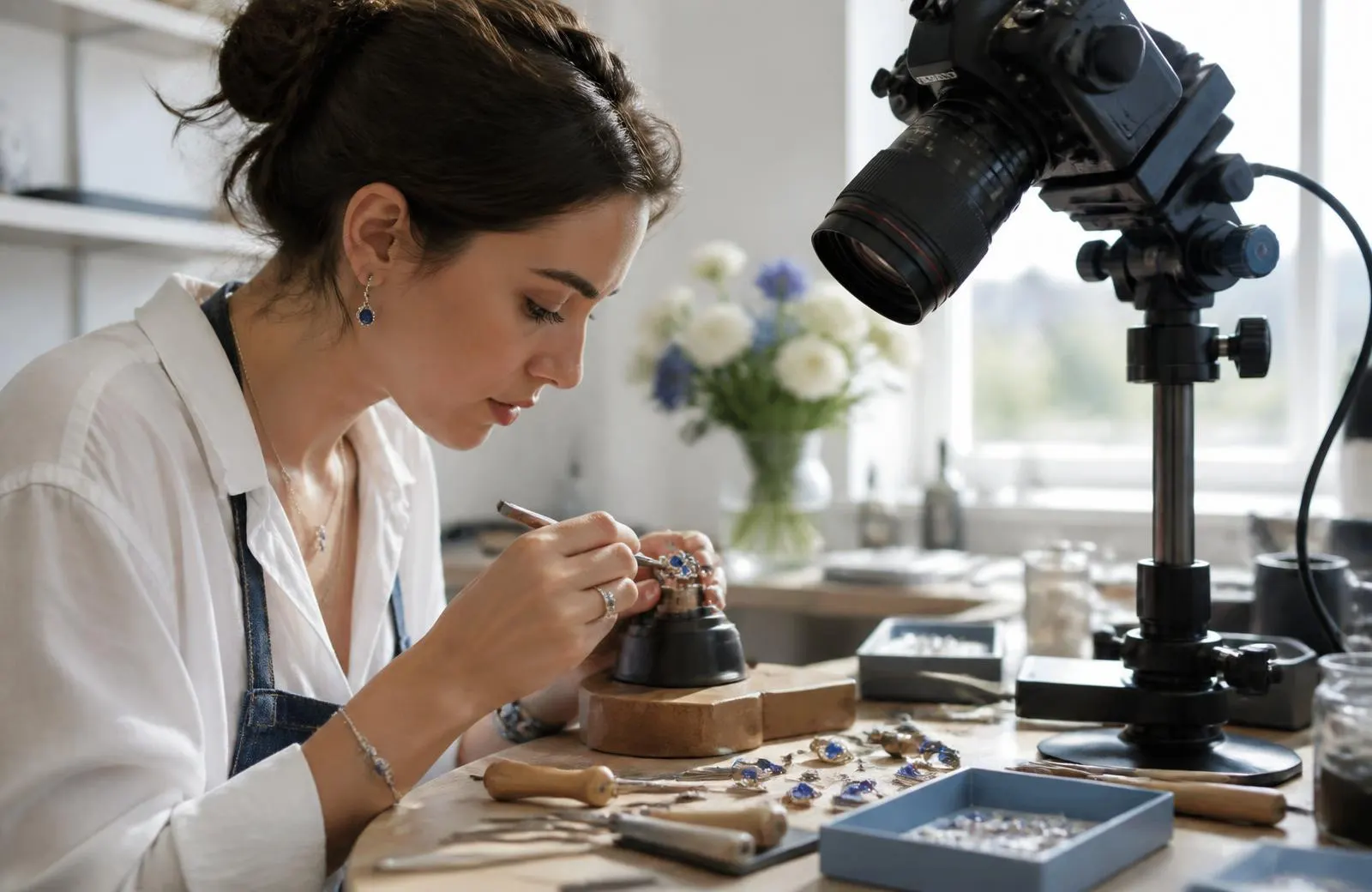 Creator-Setup bei einem Dreh für eine Marke aus dem Bereich Schmuck & Uhren